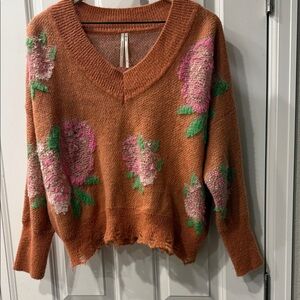 Anthropologie Drop Shoulder V-Neck Sweater